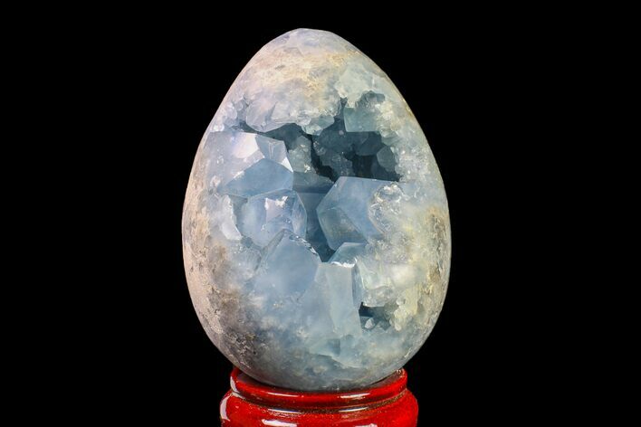 Crystal Filled Celestine (Celestite) Egg Geode - Madagascar #157734